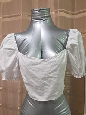 Classic White Puff Sleeve Women’s Top